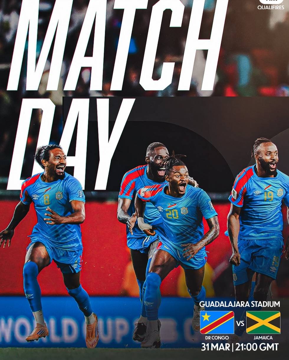 ๐จโฝ DR CONGO to slug it out tonight with Jamaica in the African/S American @FIFAWorldCup playoff....