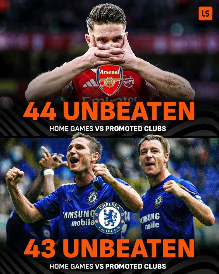 Arsenal now have the longest unbeaten run at home against promoted sides in Premier League history...