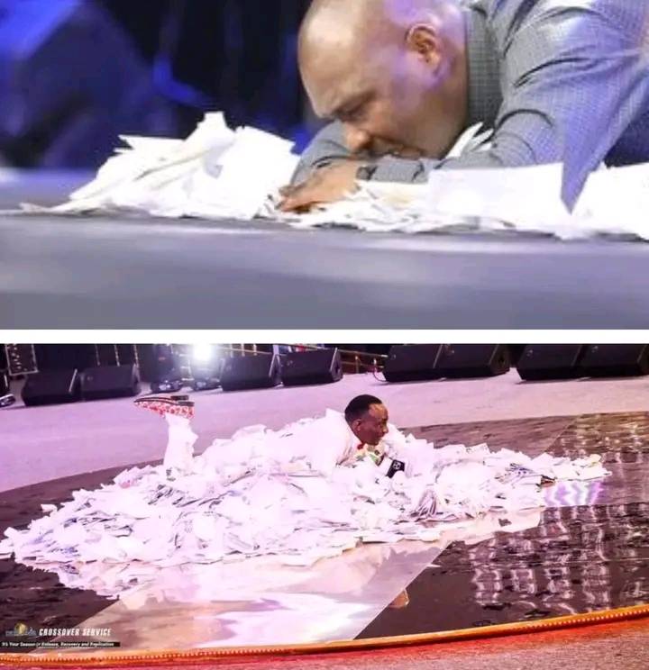 Trending photos of Pastor Paul Enenche and Apostle Joshua Selman laying on their church members pray...