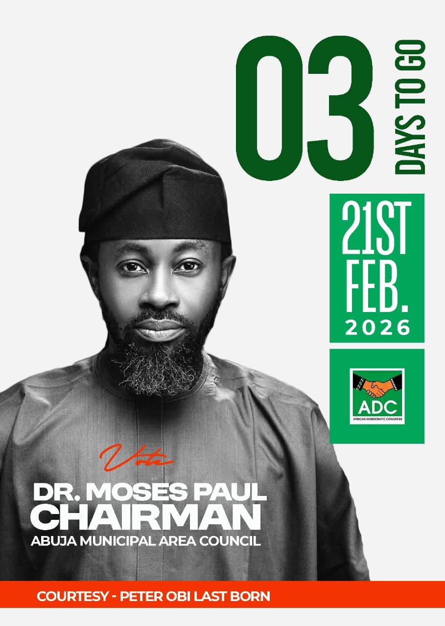 3 DAYS TO GO!
For a better AMAC, Vote Dr. Mo Paul!!
#ANewNigeriaIsPOssible