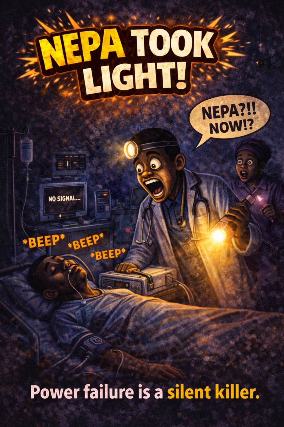 Nigerian citizens dying in hospitals due to NEPA POWER OUTAGE. 😥😥