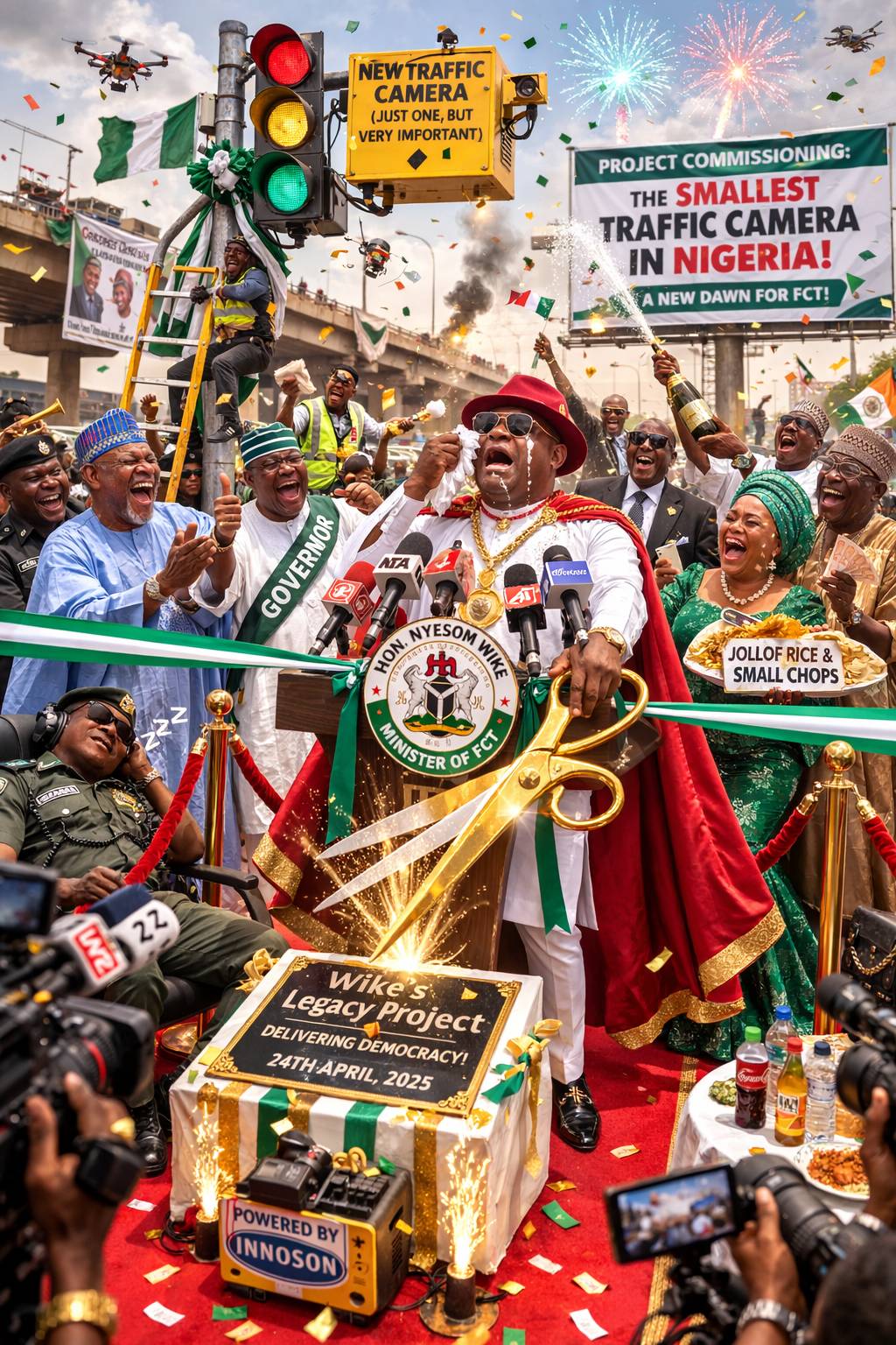 Shameless Nigerian politicians cutting ✂️ ribbon at every little project to show Nigerian citizens t...