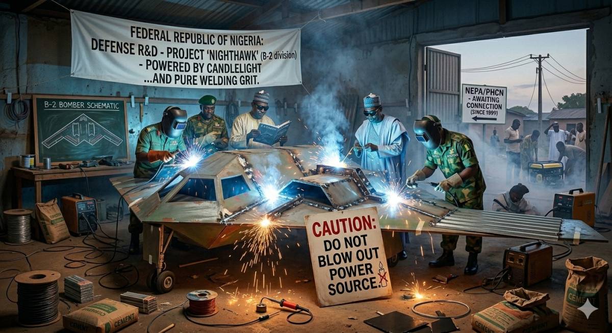 Tinubu is working ๐ช . Nigeria developing B2 bomber to help kill all terrorists in Northern Naija an...