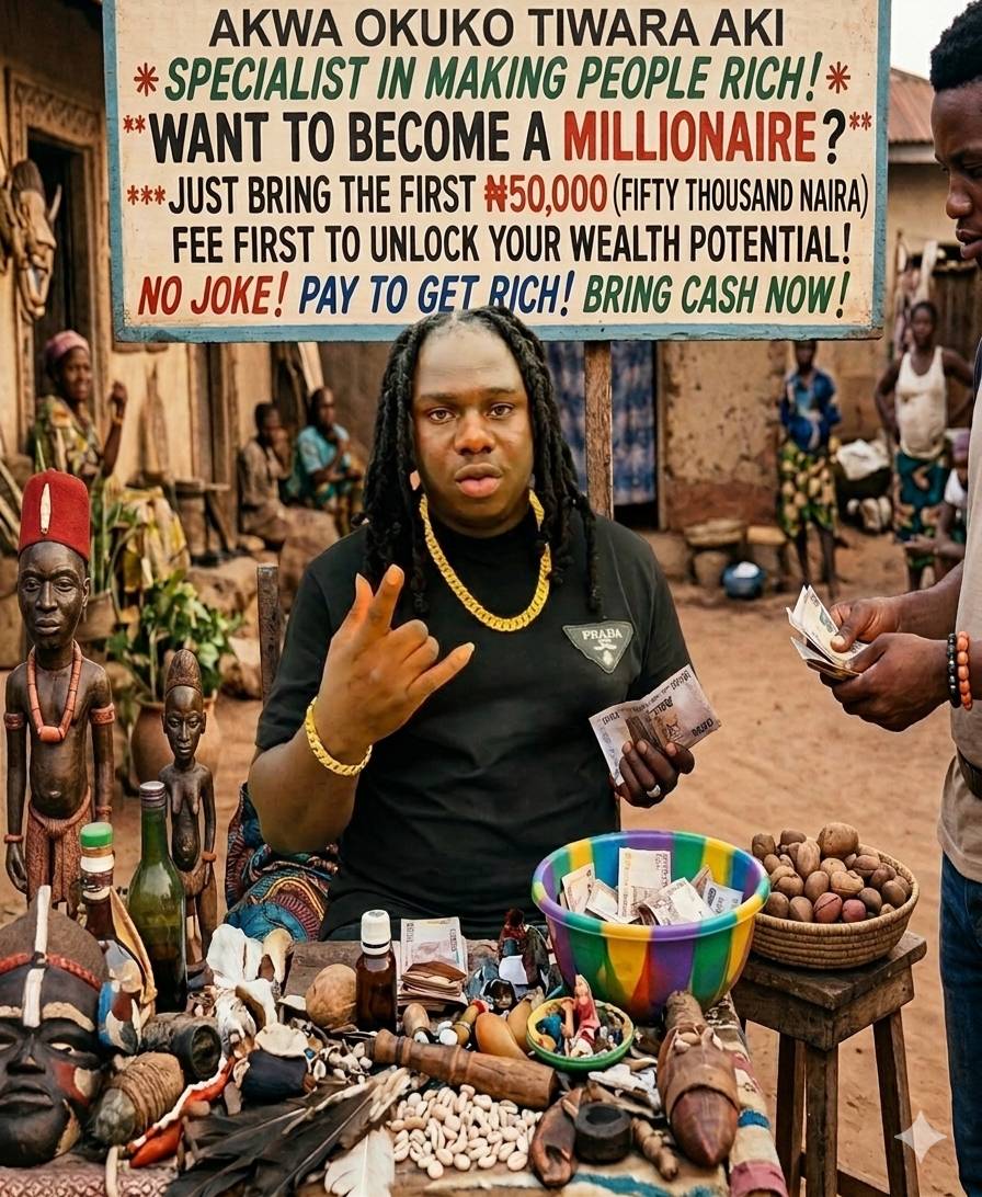 Can you imagine? A native Doctor with powers to make people rich is asking for money🤷‍♂️. Can someo...