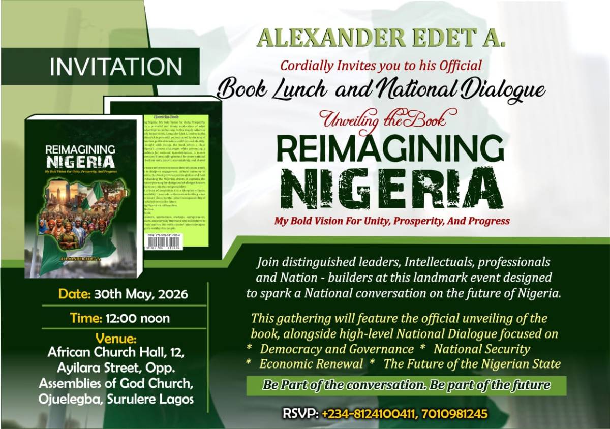 Let's discuss the new possibilities for a functional Nigeria. You are invited.