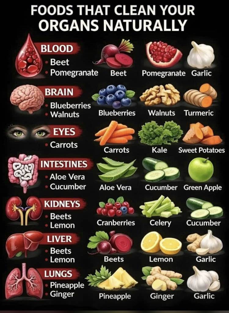 Know what to eat and how it will help your organs. 
Thank me later