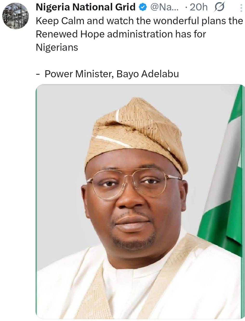 Mr. Minister of Power, you are not living up to the Renewed Hope slogan you claim to represent. Your...