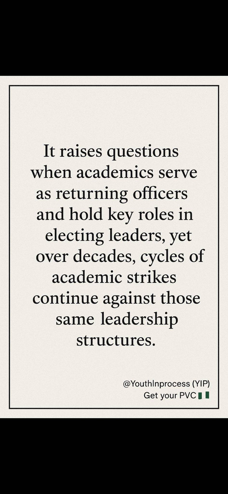 It raises questions when academics serve as returning officers and hold key roles in electing leader...