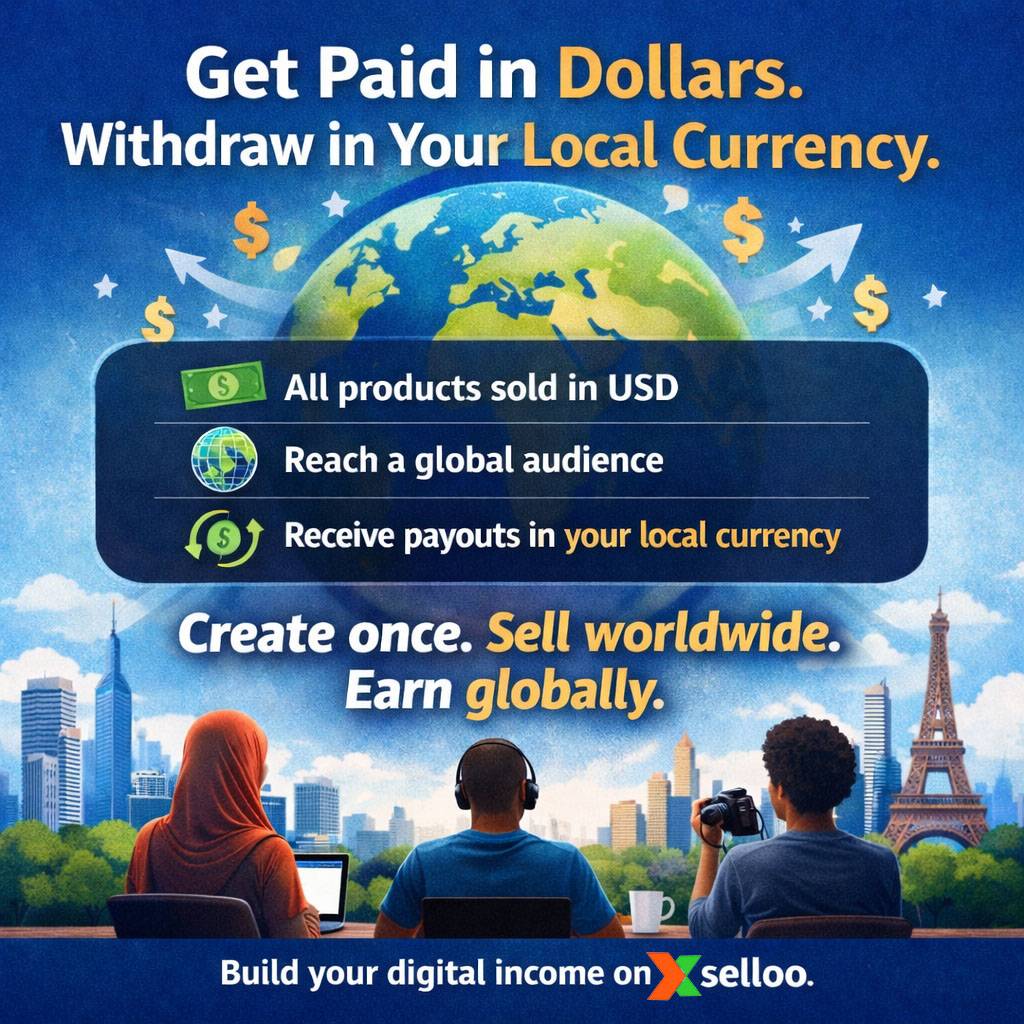 Earn in dollars.
Withdraw in your local currency.
African creators, your digital products deserve a...