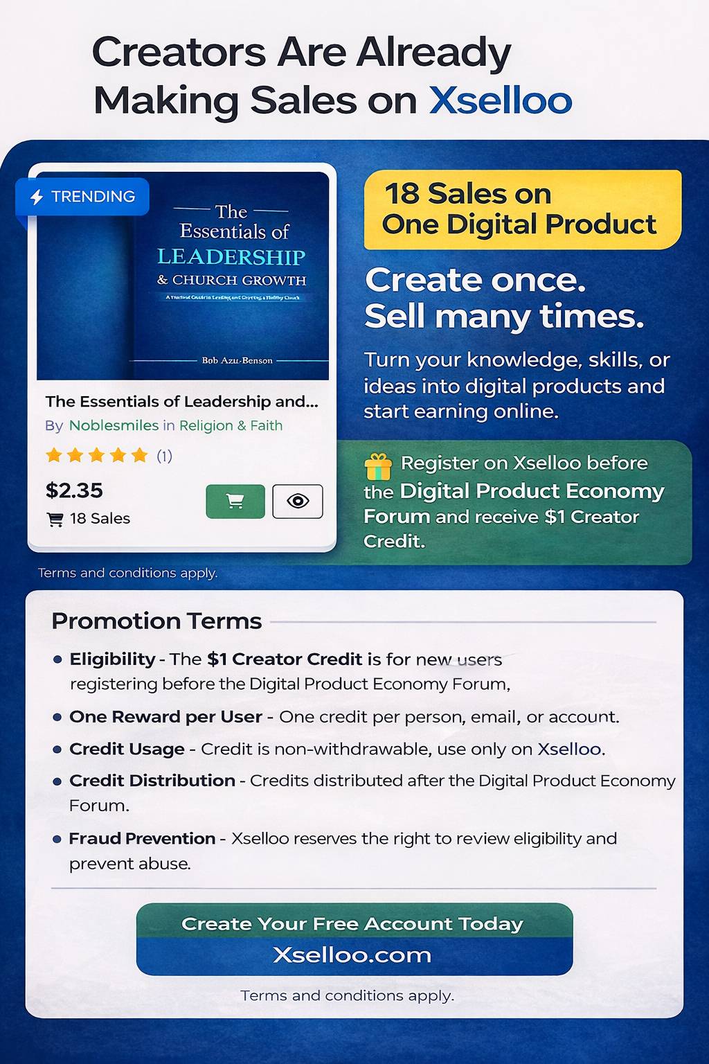 Creators are already making sales on Xselloo. 

This digital product is trending with 18 sales at $2...