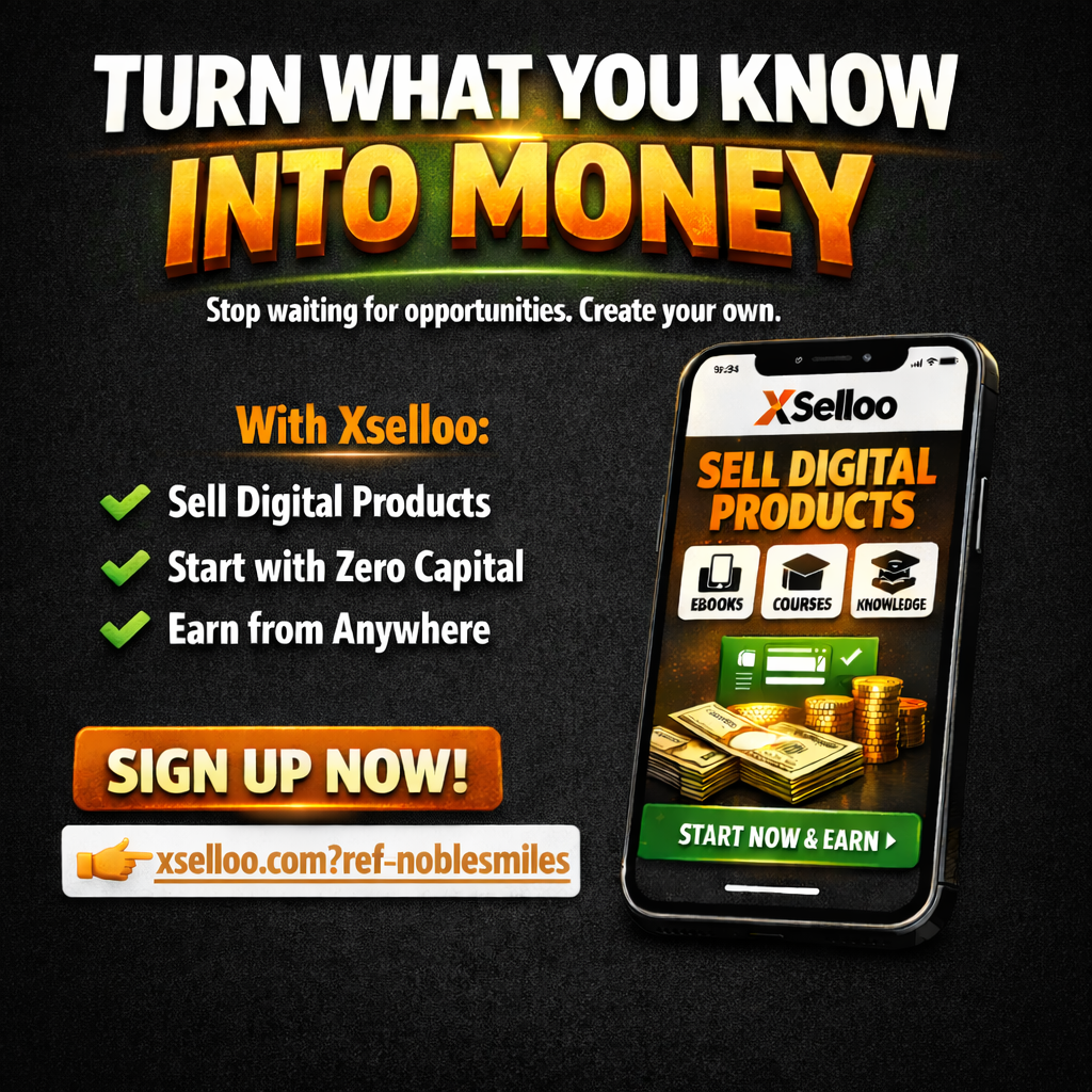 Stop waiting for opportunities, create your own.
xselloo.com?ref=noblesmiles
#Xselloodigitalmarketp...