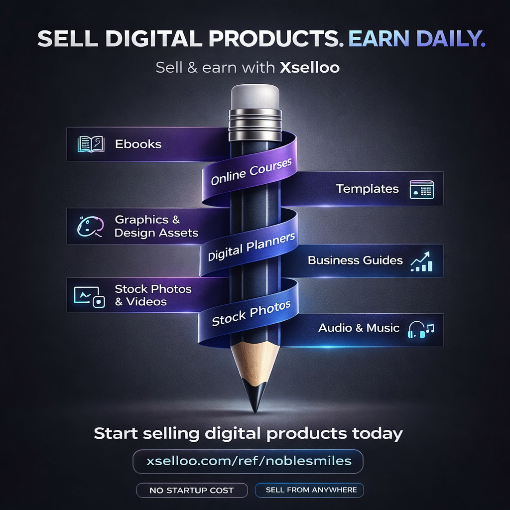 Turn what you know into income.
Create it once, upload on Xselloo, and earn every day.

Start now →...