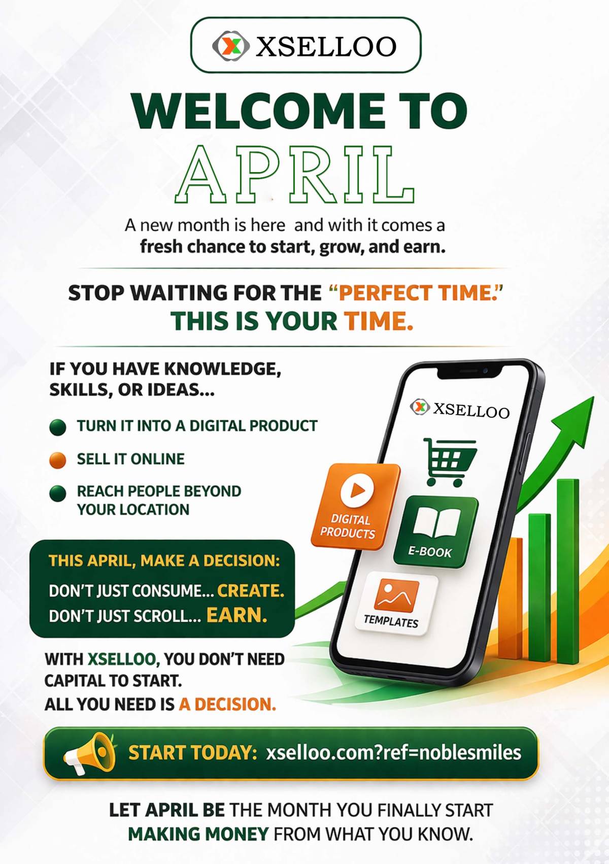 WELCOME TO APRIL.
A new month is here and with it comes a fresh chance to start, grow, and earn. S...