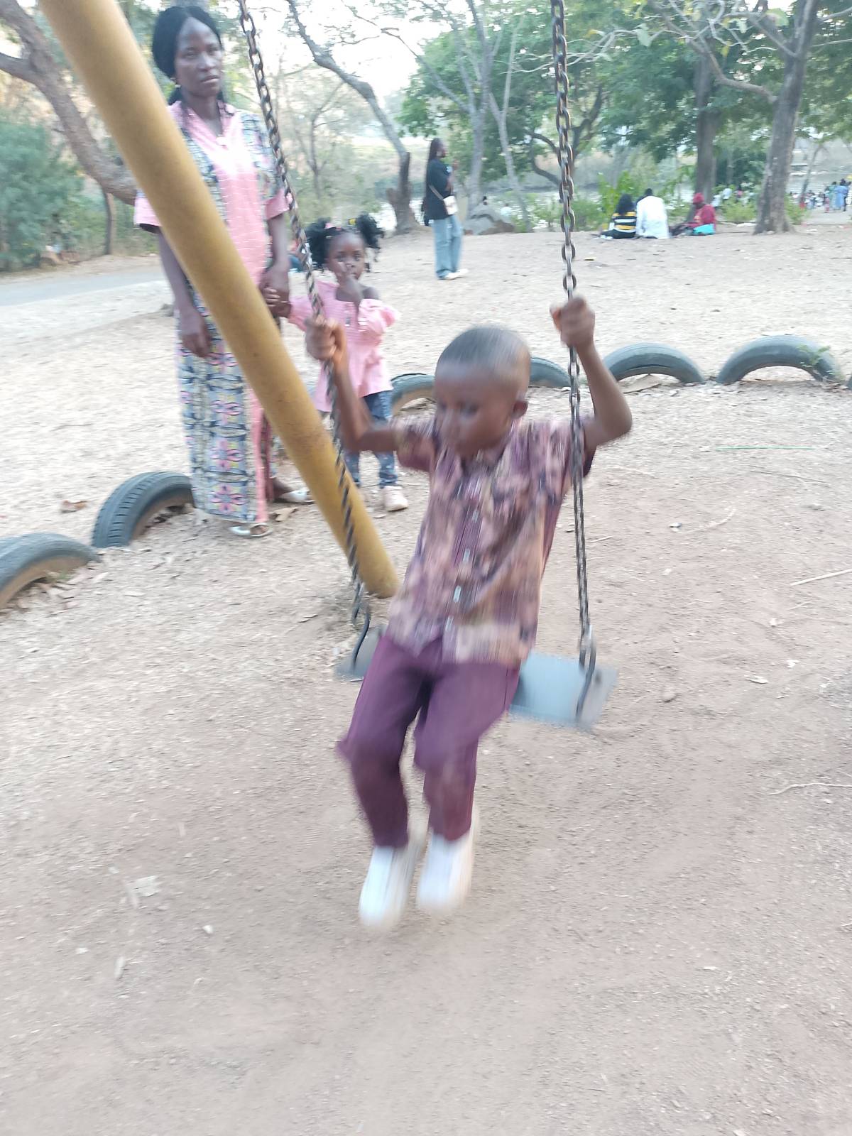 My two adorable kids having their nice at National Children Park and zoo Abuja
