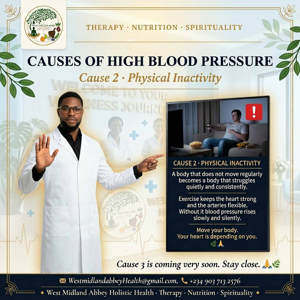 Hello everyone 🌿This is Cause 2 of what silently builds high blood pressure in the body. Physical I...