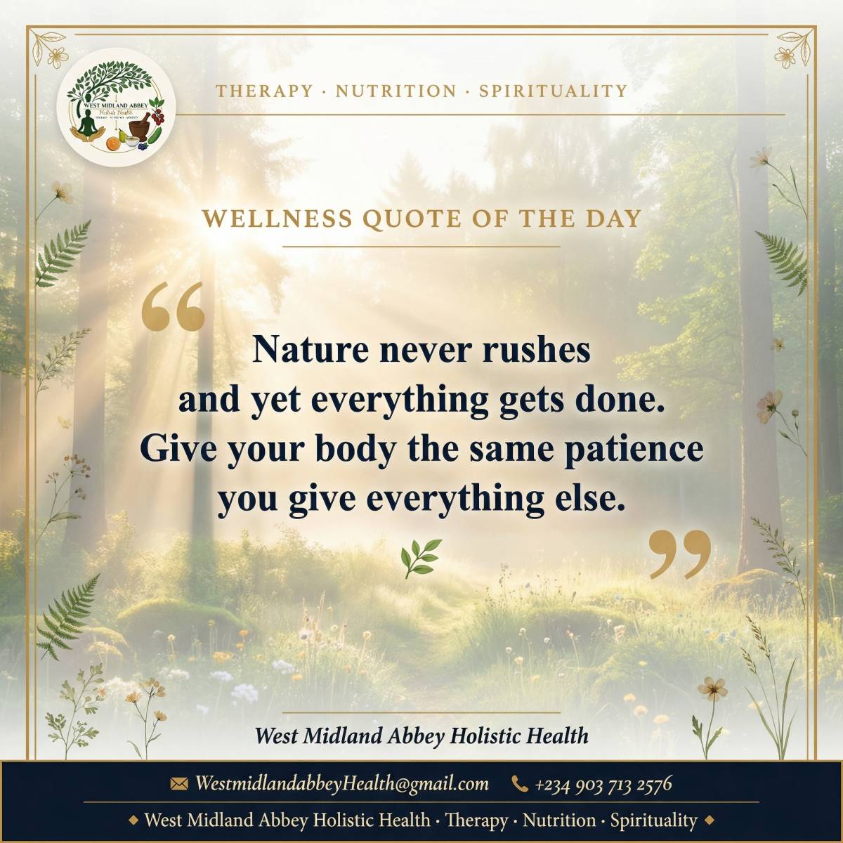 Hello everyone ๐ฟ Yesterday we introduced something new to this family. The Wellness Quote of the Da...