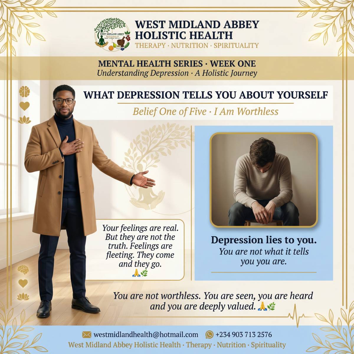 Hello family. Hope your day is going well. ๐ฟ Belief one. I Am Worthless. When depression hits, the...