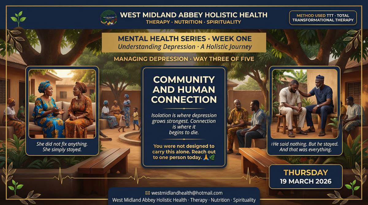 COMMUNITY AND HUMAN CONNECTION ๐ฟ
The third way to manage depression. Isolation is where depression...
