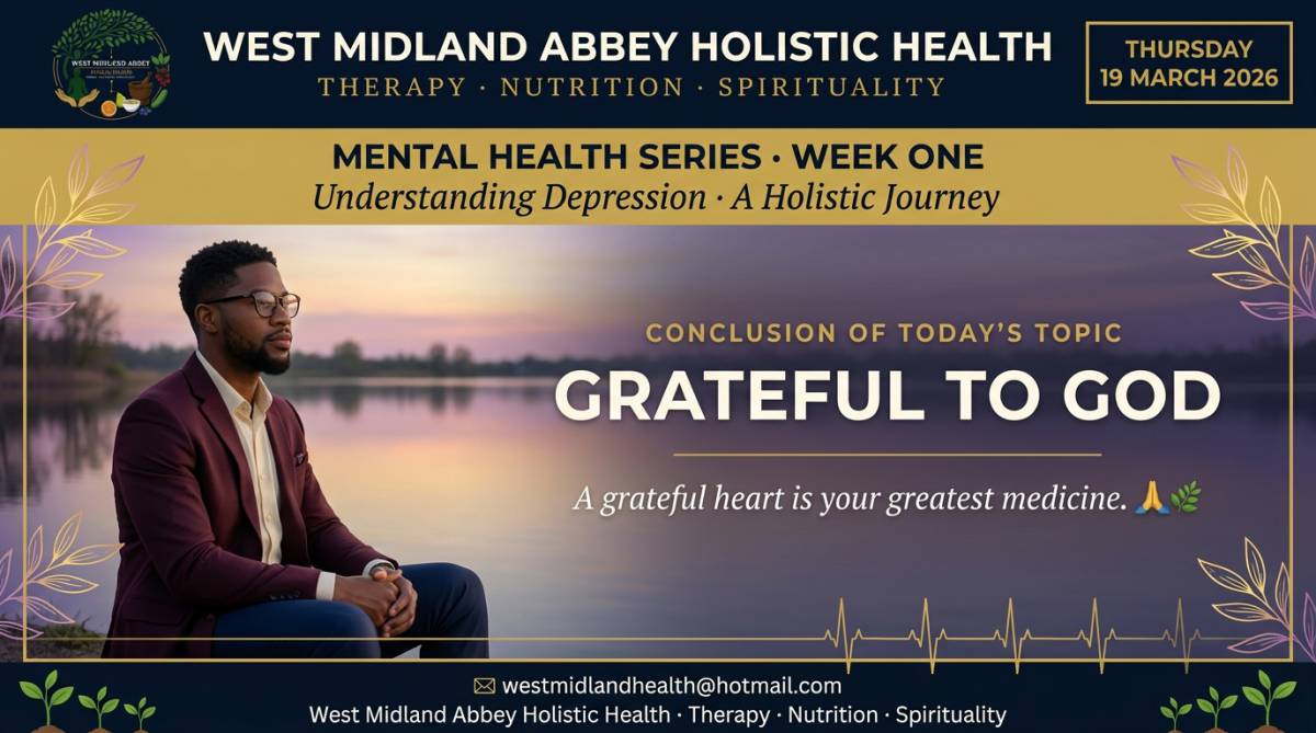 Glory be to God for today. ๐๐ฟ We covered five powerful ways to manage depression. Cleanliness. Mov...