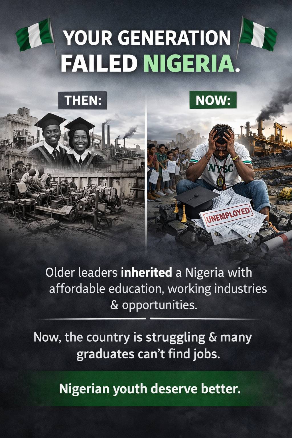 With all due respect to our parents and the older generation, you enjoyed a Nigeria with affordable...