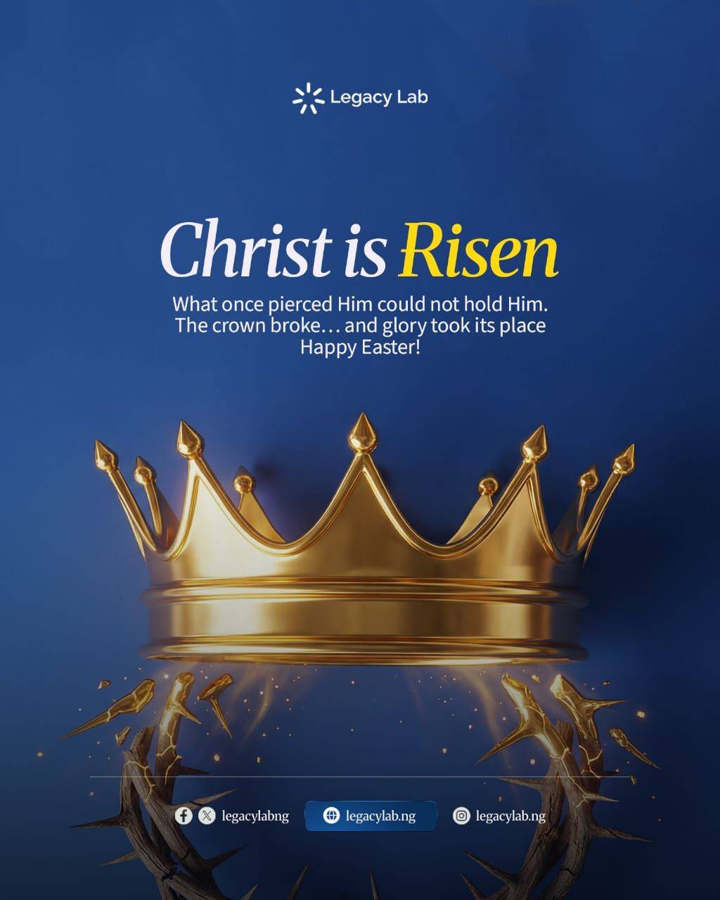 From sacrifice to victory.
From the cross to the crown.
Today, we celebrate the risen king.
Happy E...