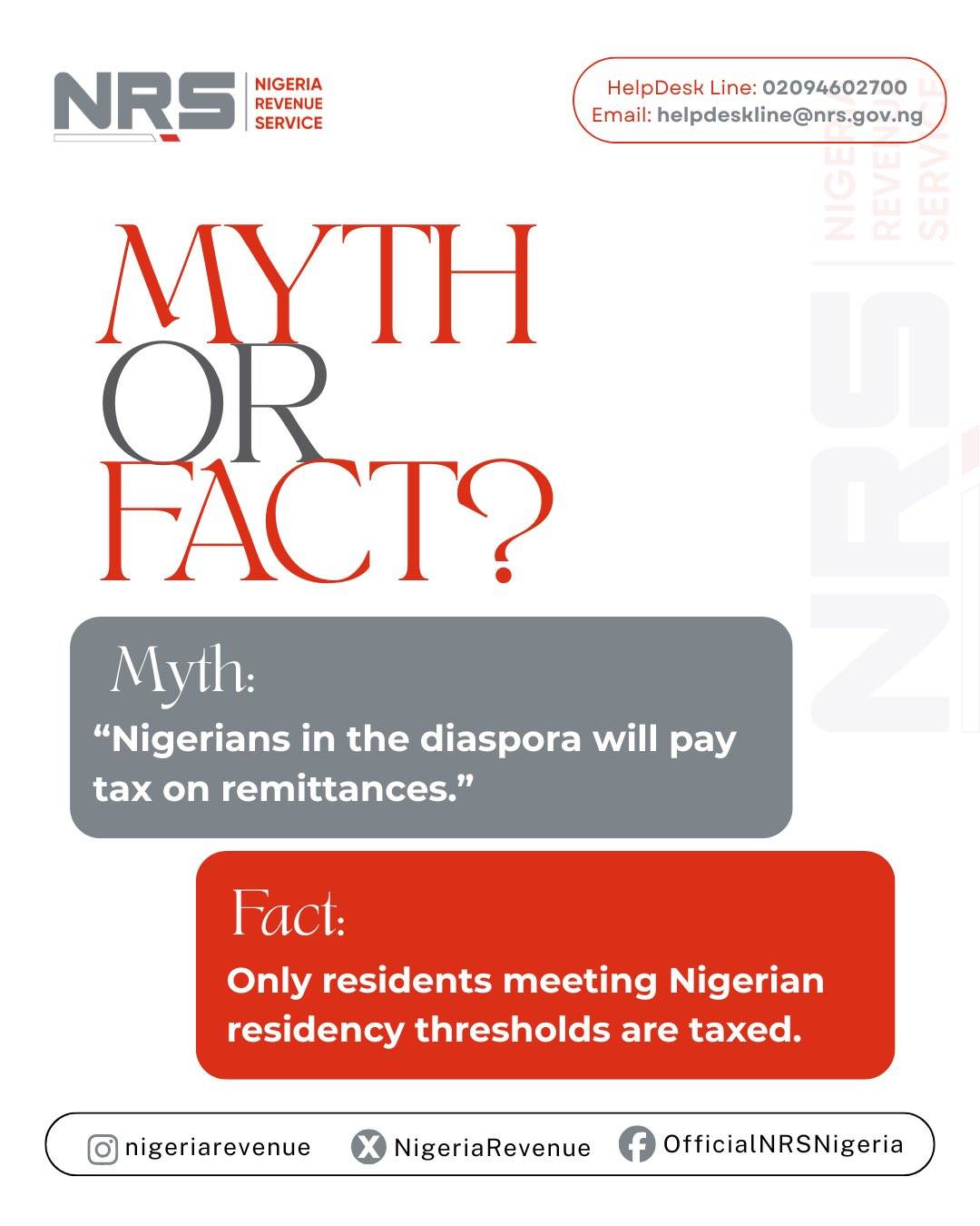 Nigerians in diaspora will not pay taxes on remittances to Nigeria except it fund remitted is an inc...