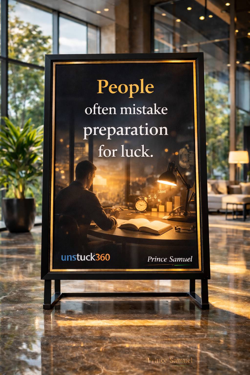 Stop waiting for luck.
Start building preparation.
Sharpen your skills.
Strengthen your discipli...