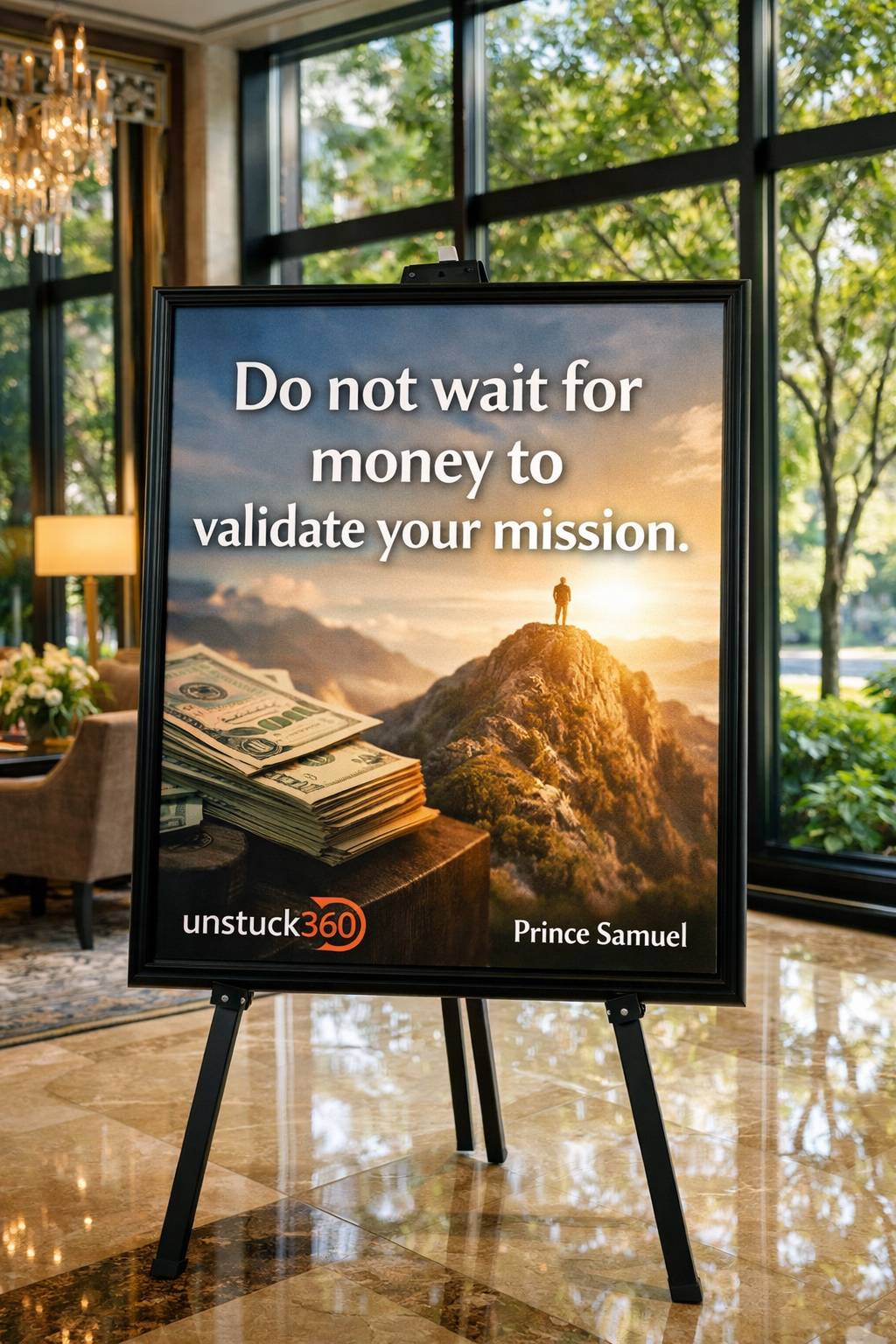 Do not wait for money to validate your mission.
Start with clarity.
Start with service.
Start wit...