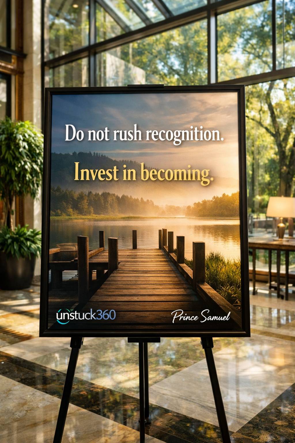 Do not rush recognition.
Invest in becoming.
Strengthen your character.
Develop your abilities....