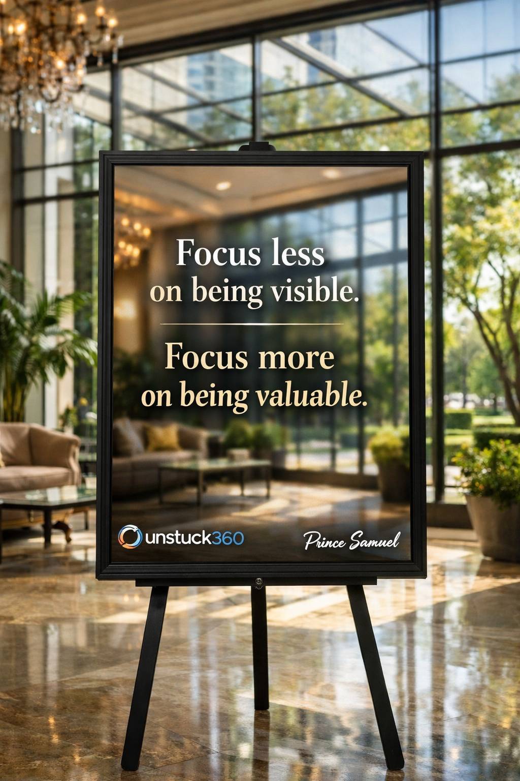 Focus less on being visible.
Focus more on being valuable.
Share ideas.
Solve problems.
Improve...