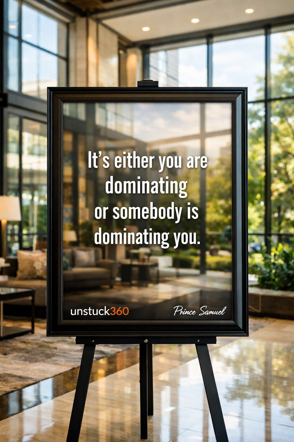 "It is either you are dominating or somebody is dominating you."
That sounds strong, but it is real...