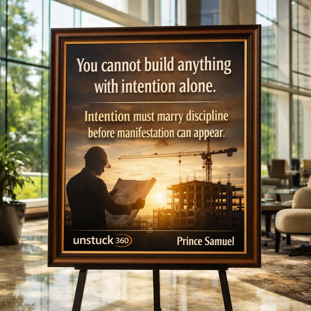 "You cannot build anything with intention alone."
Intentions sound good.
Plans feel good.
But resul...