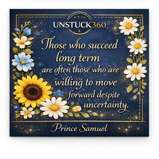 "Those who succeed long term are often those who are willing to move forward despite uncertainty."...