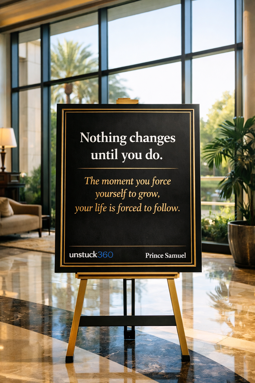 “Nothing changes until you do. The moment you force yourself to grow, your life is forced to follow....