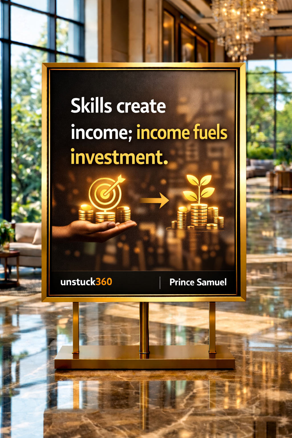 "Skills create income; income fuels investment."
Wealth is built through a process.
First, you dev...