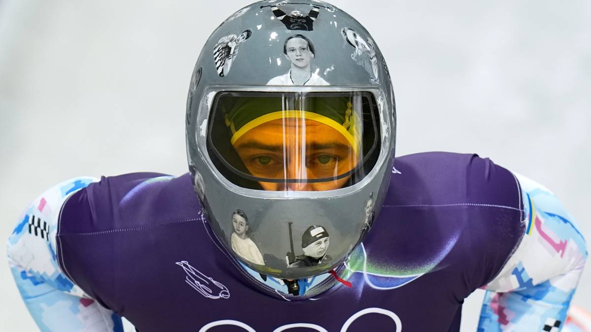 Ukrainian skeleton athlete BANNED from competing at the Winter Olympics for wearing a helmet which f...