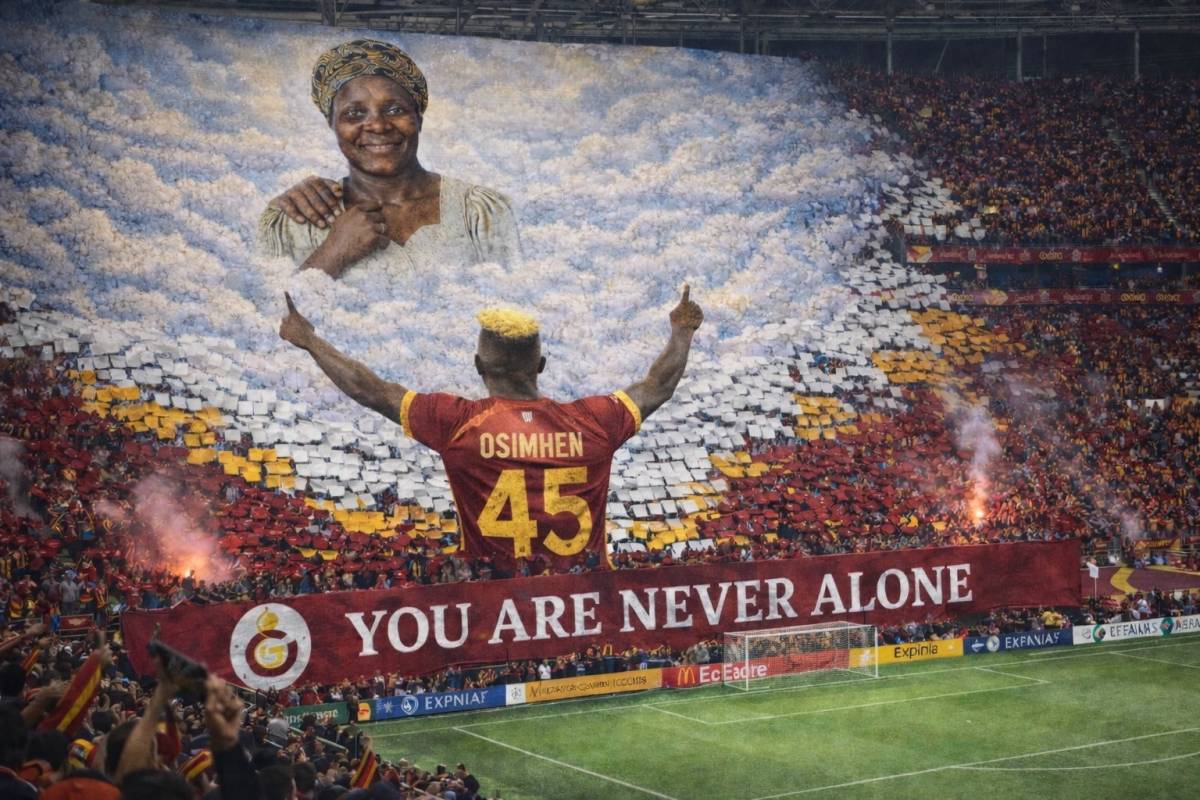 Galatasaray supporters set to unveil a large tifo to honour Victor Osimhen’s late mother