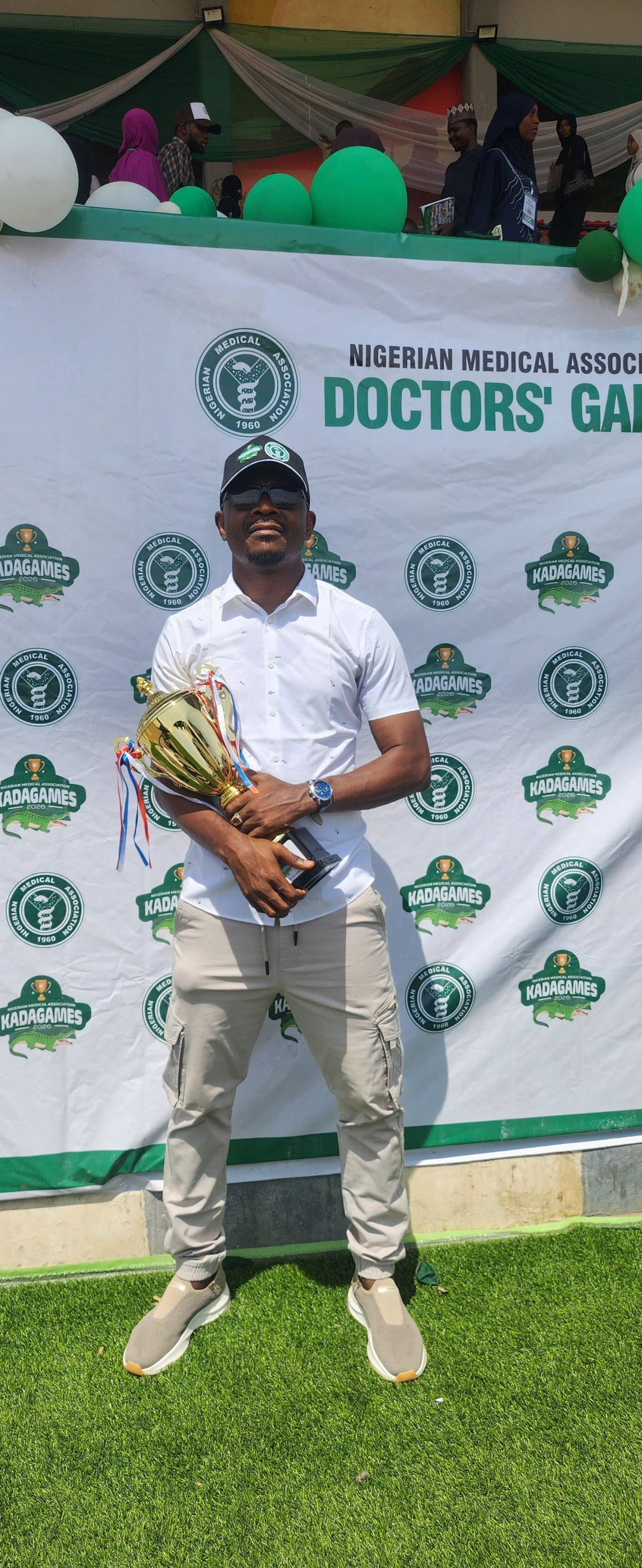 Celebrating African greatness with trophy. Here We Go.