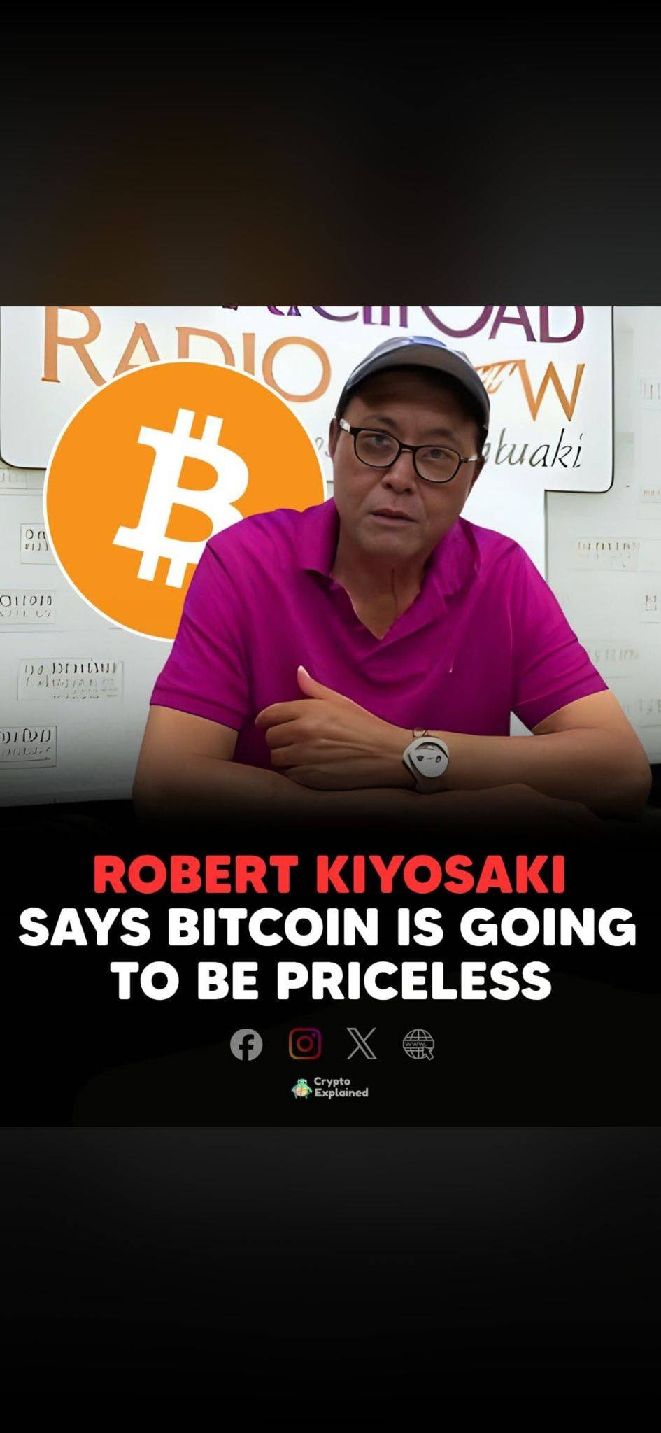 CRAZY: ๐บ๐ธ Robert Kiyosaki says Bitcoin is going to be priceless and make you very rich.
Even 0.01 o...