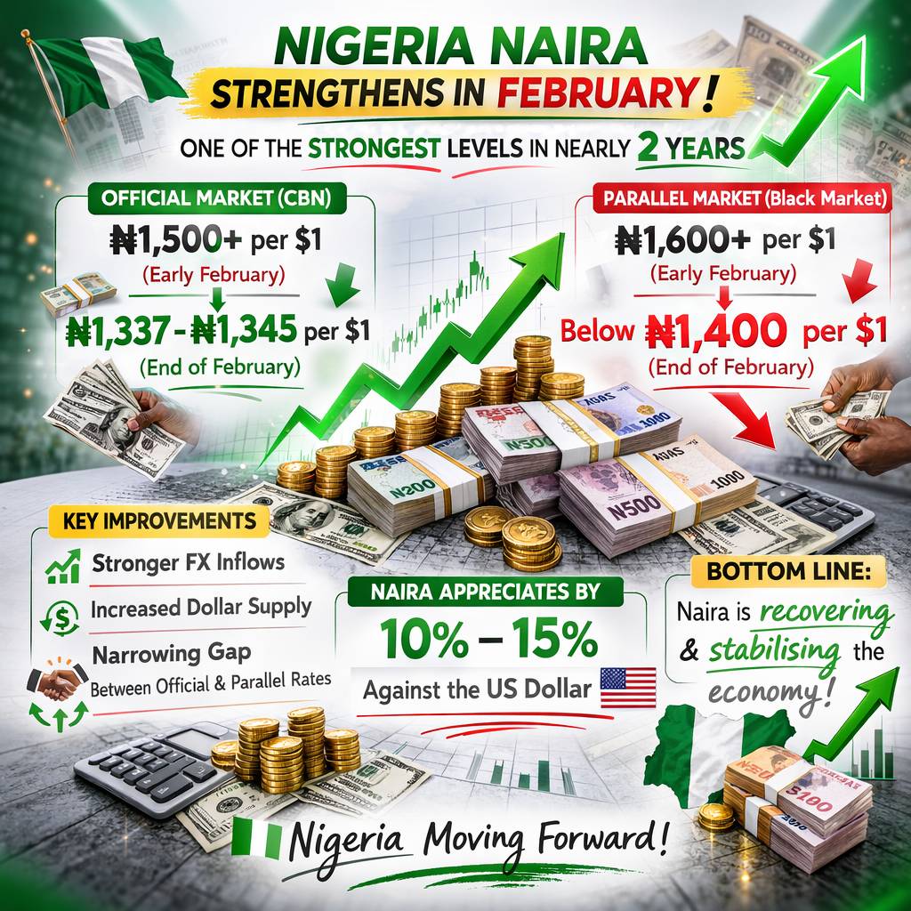 π³π¬ Naira strengthened in February:
It reached one of its strongest levels against the US dollar in...