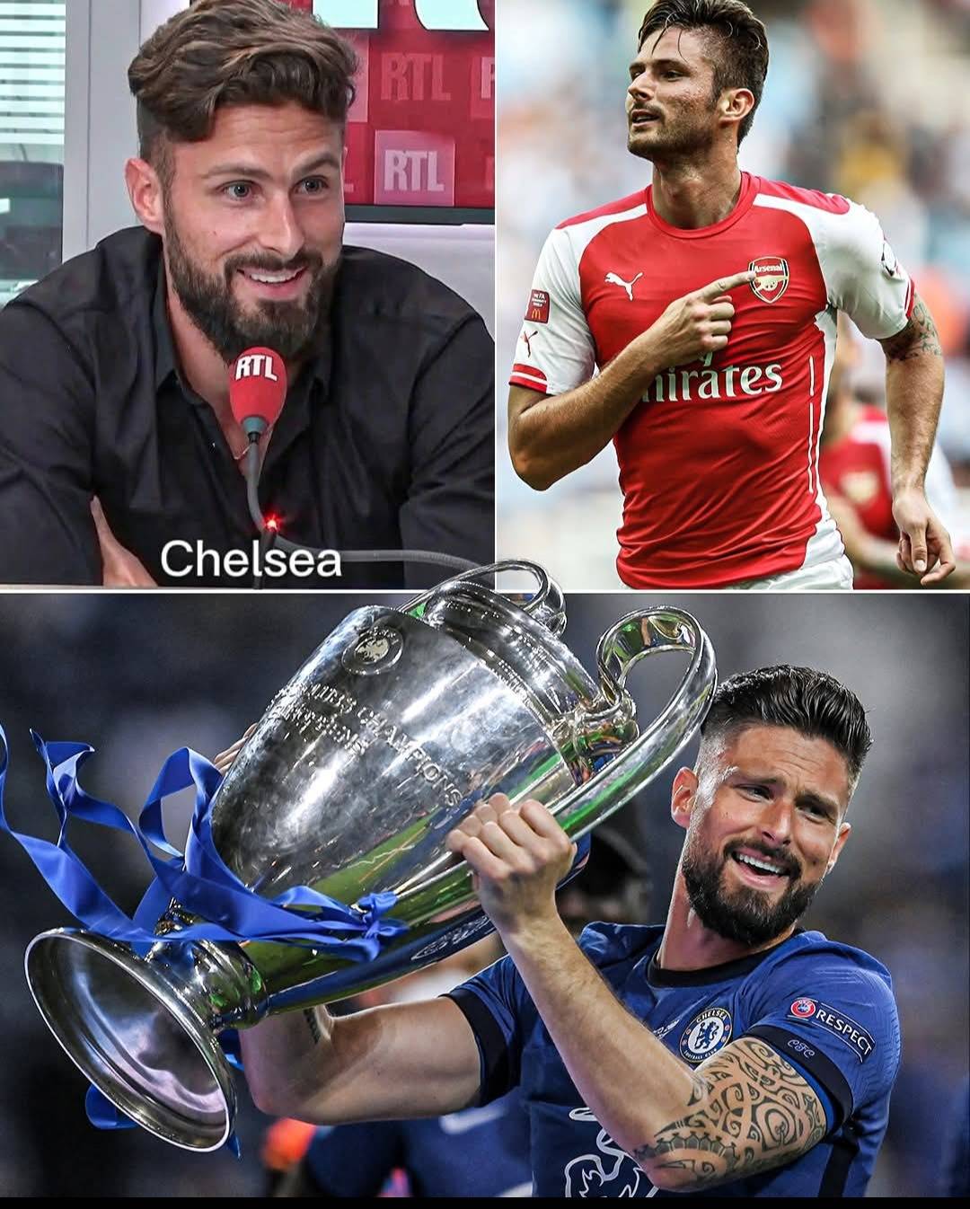 Olivier Giroud was asked 'In one word, Arsenal or Chelsea?
🗣️ His reply...
