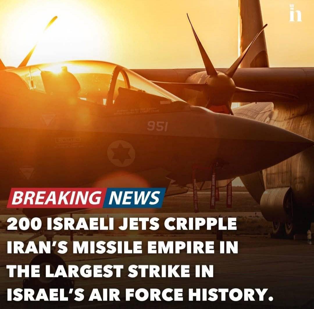 BREAKING: 200 Israeli fighter jets, the largest strike formation in Israeli Air Force history, hamm...