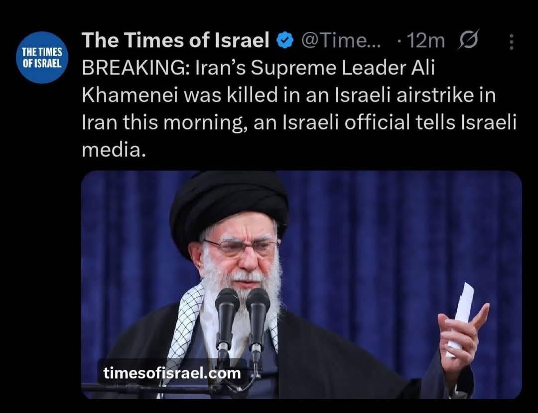 BREAKING: Iran’s Supreme Leader Ayatollah Ali Khamenei confirmed dead