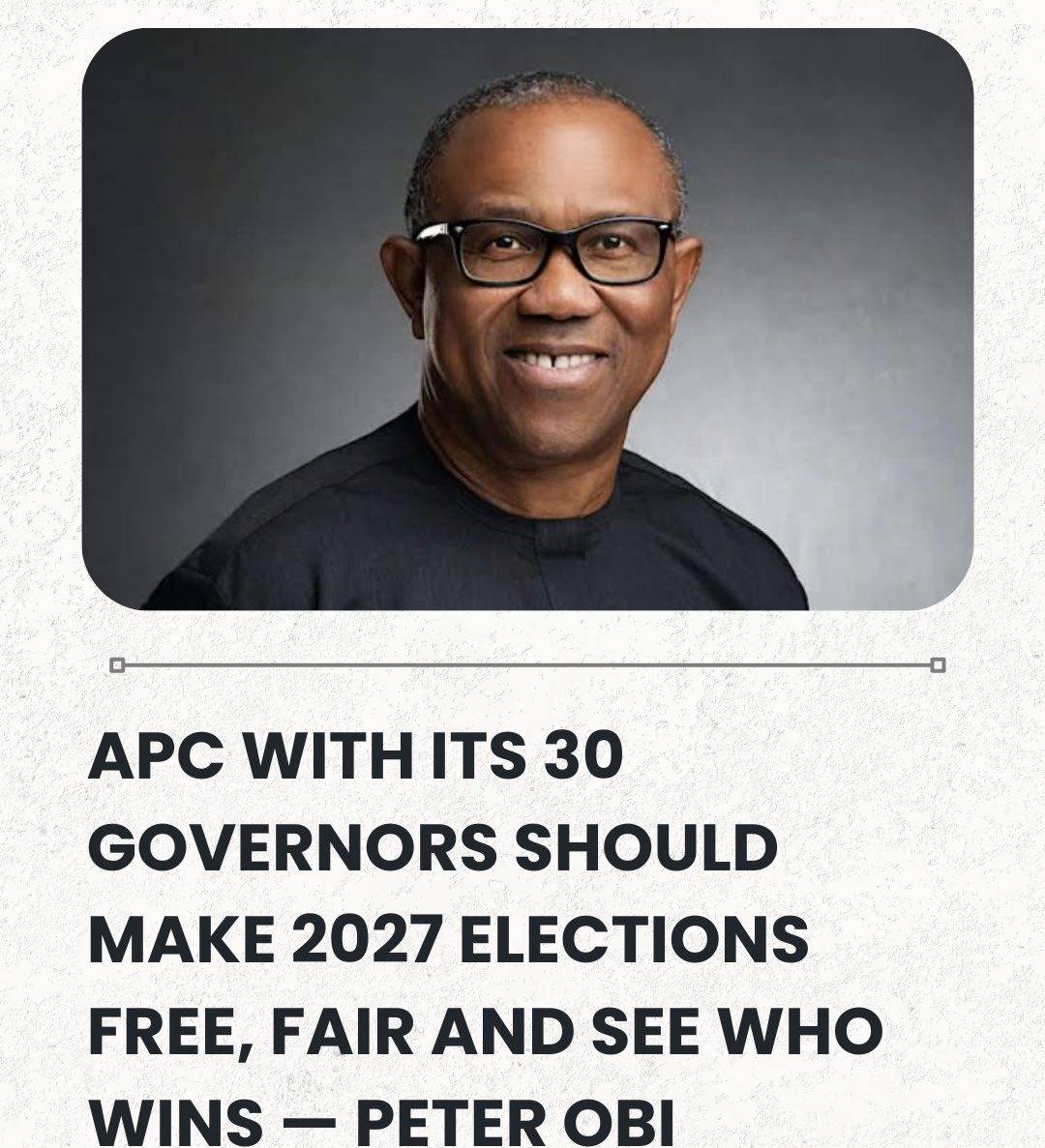APC With Its 30 Governors Should Make 2027 Elections Free, Fair And See Who Wins — Peter Obi | Sahar...