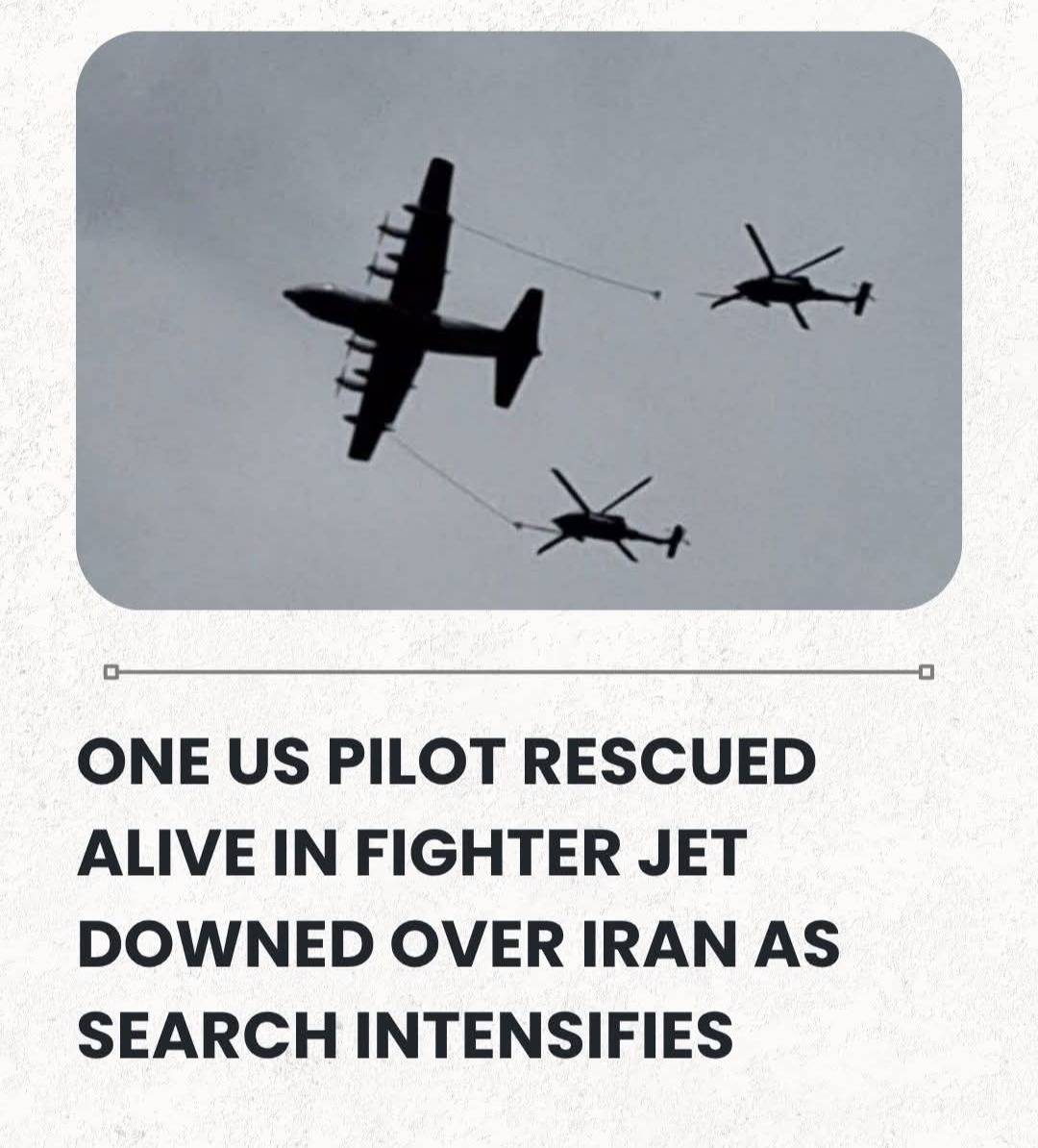 One US Pilot Rescued Alive In Fighter Jet Downed Over Iran As Search Intensifies.
#iran #us
