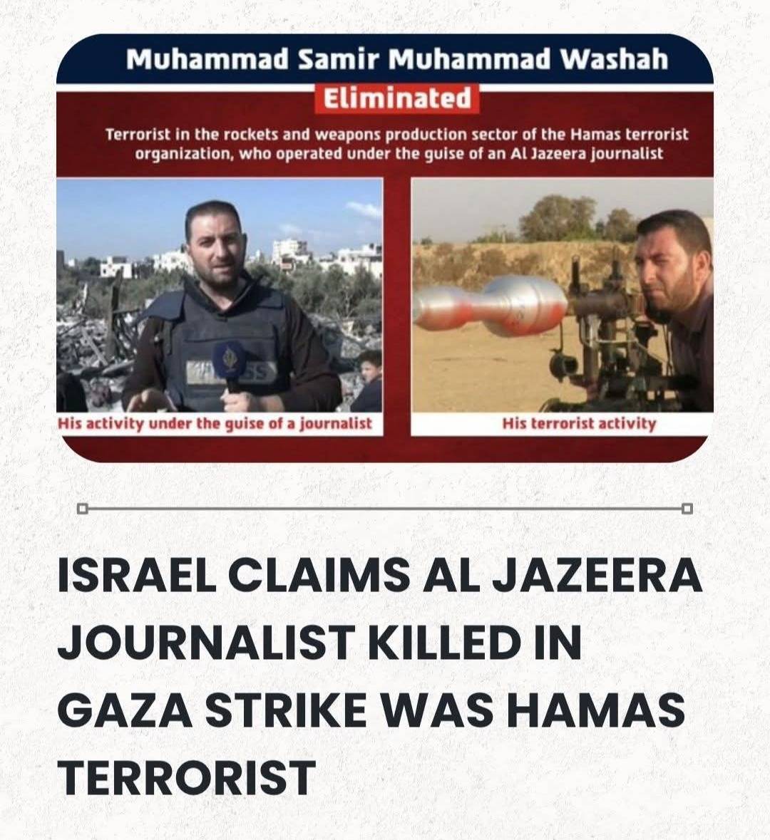 Israel Claims Al Jazeera Journalist Killed In Gaza Strike Was Hamas Terrorist