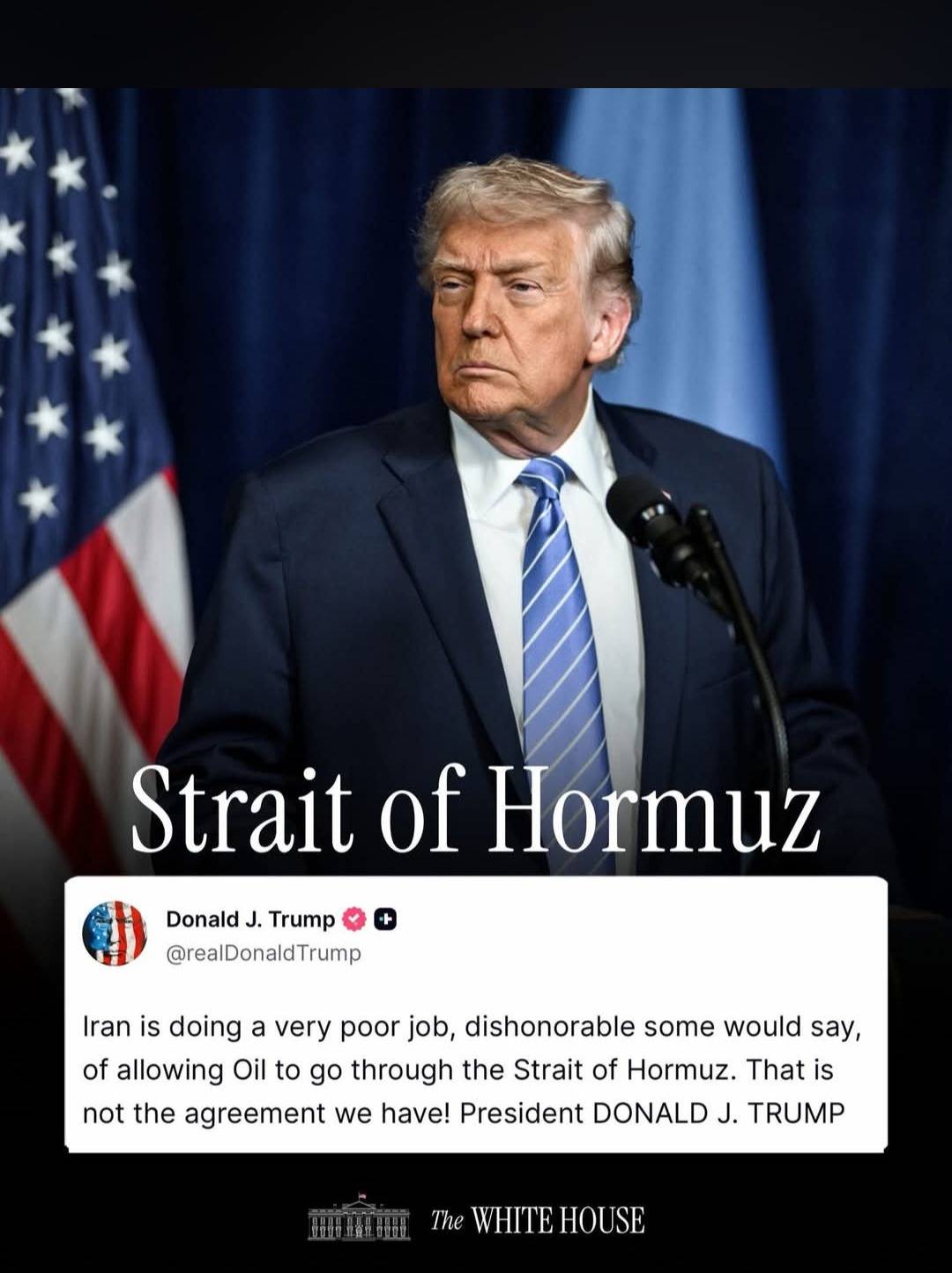 Iran is doing a very poor job, dishonorable some would say, of allowing Oil to go through the Strait...