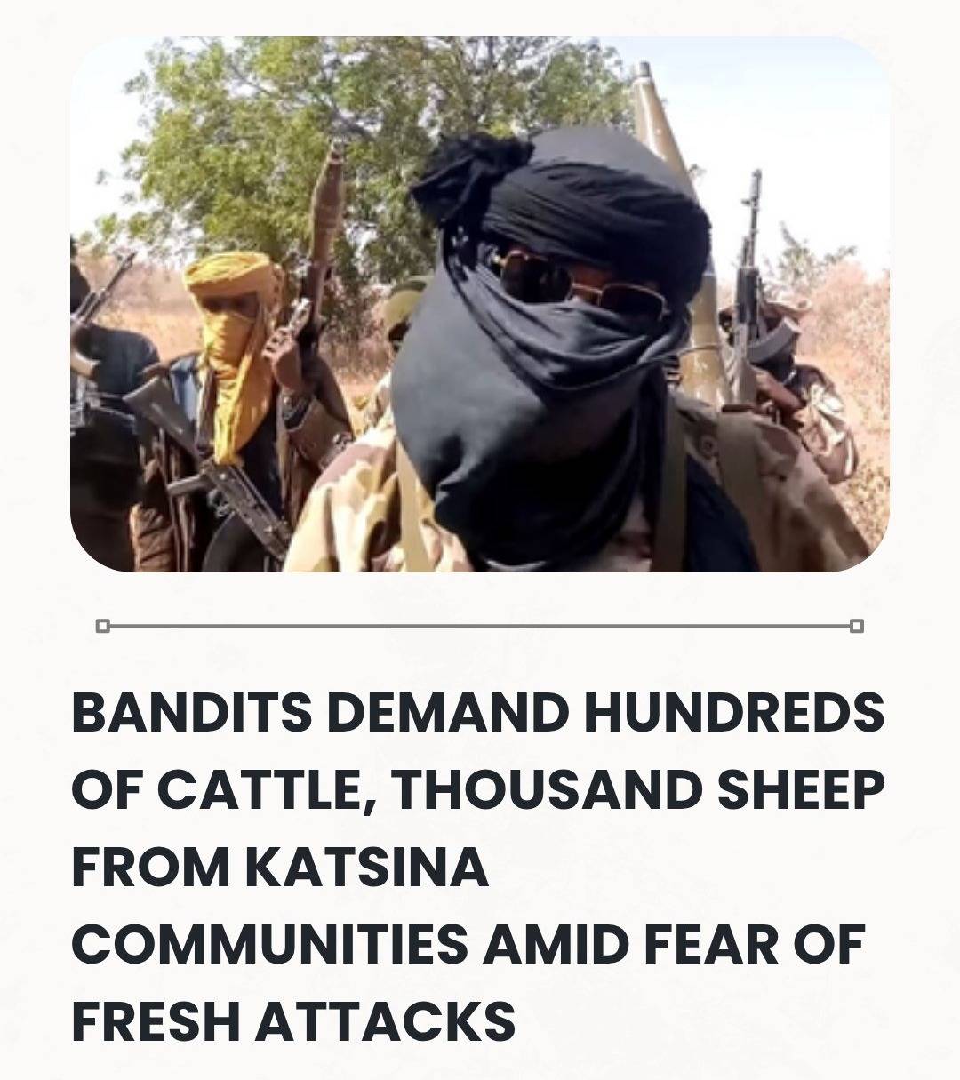 Bandits Demand Hundreds Of Cattle, Thousand Sheep From Katsina Communities Amid Fear Of Fresh Attack...
