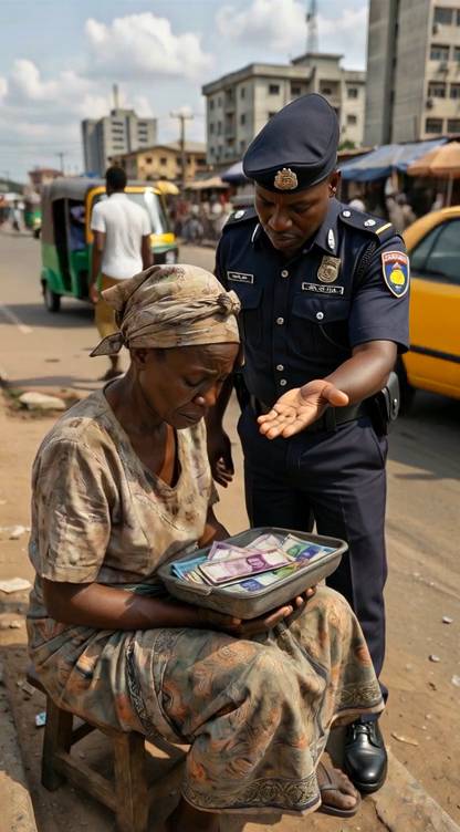 A policeman asking the woman her begging license. #RespectAndDignity #KindnessMatters #LifeChangingA...