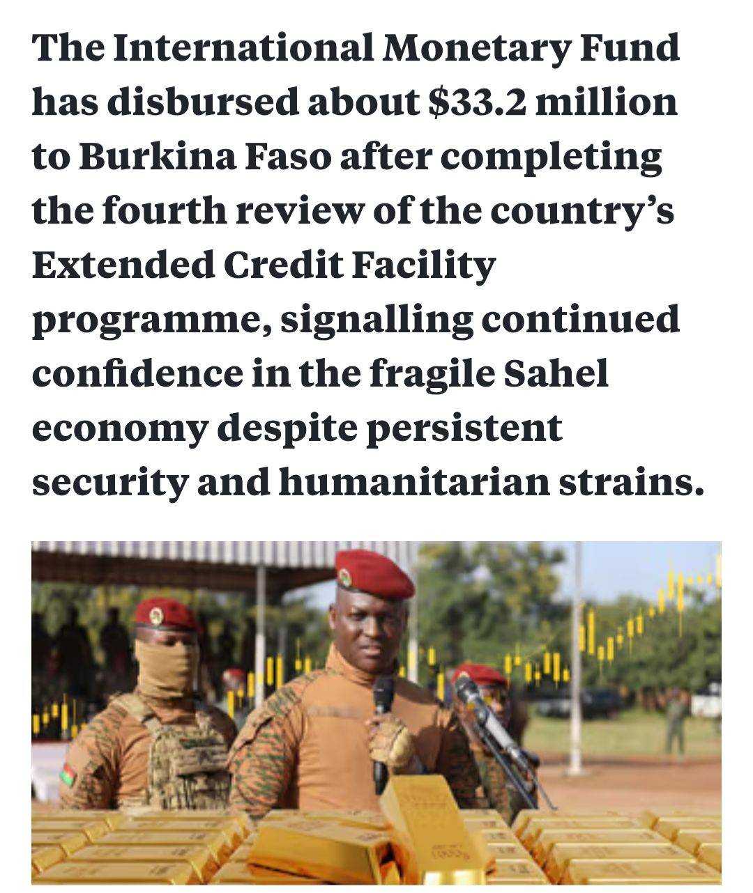 Burkina Faso becomes Africa's gold hotspot as economic boom unlocks fresh $33 million IMF funding
S...